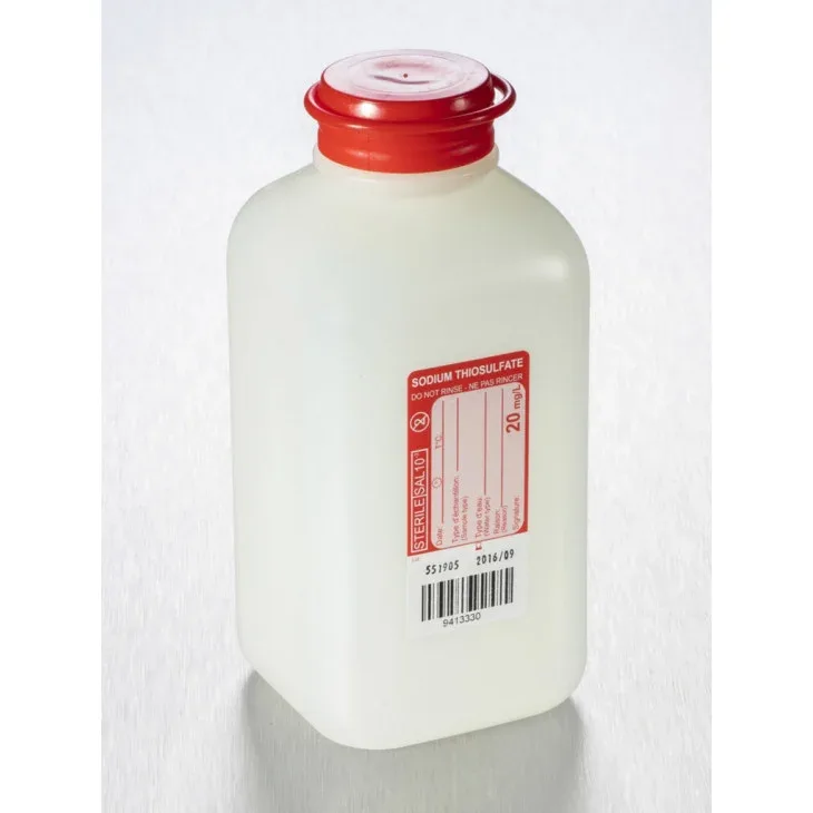 FLACON PRELEVEMENT+SODIUM THIO PE IRRADIE CARRE DF 500ML ( AVEC THIOSULFATE)
