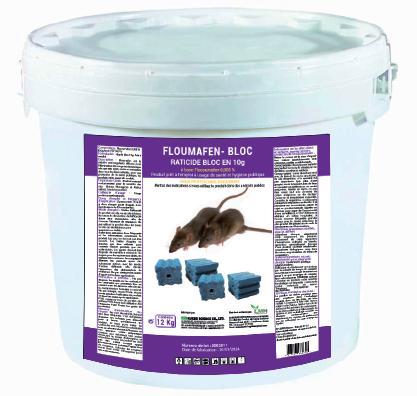 RATICIDE FLOUMAFEN-BLOC-Appâts blocs anti rats et souris